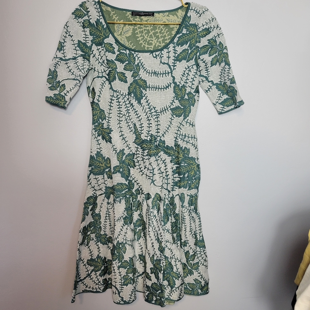 Extra Small Peruvian Connection Ivy Leaf Green Pima Cotton Swing Dress